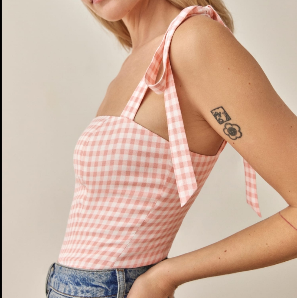 Reformation NWT Ellora Top in Blush Check